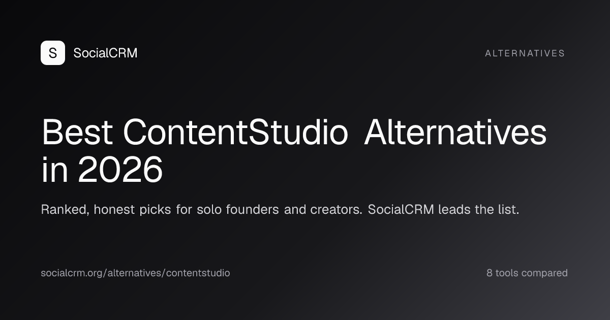 Best ContentStudio alternatives in 2026, ranked and compared by SocialCRM
