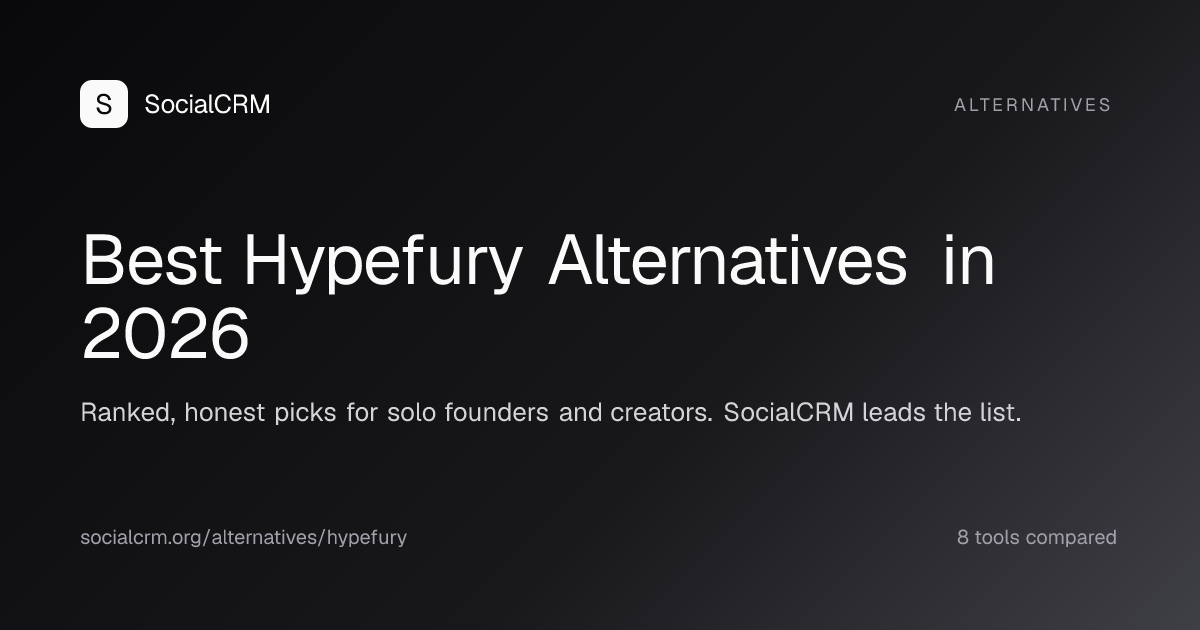 Best Hypefury alternatives in 2026, ranked and compared by SocialCRM
