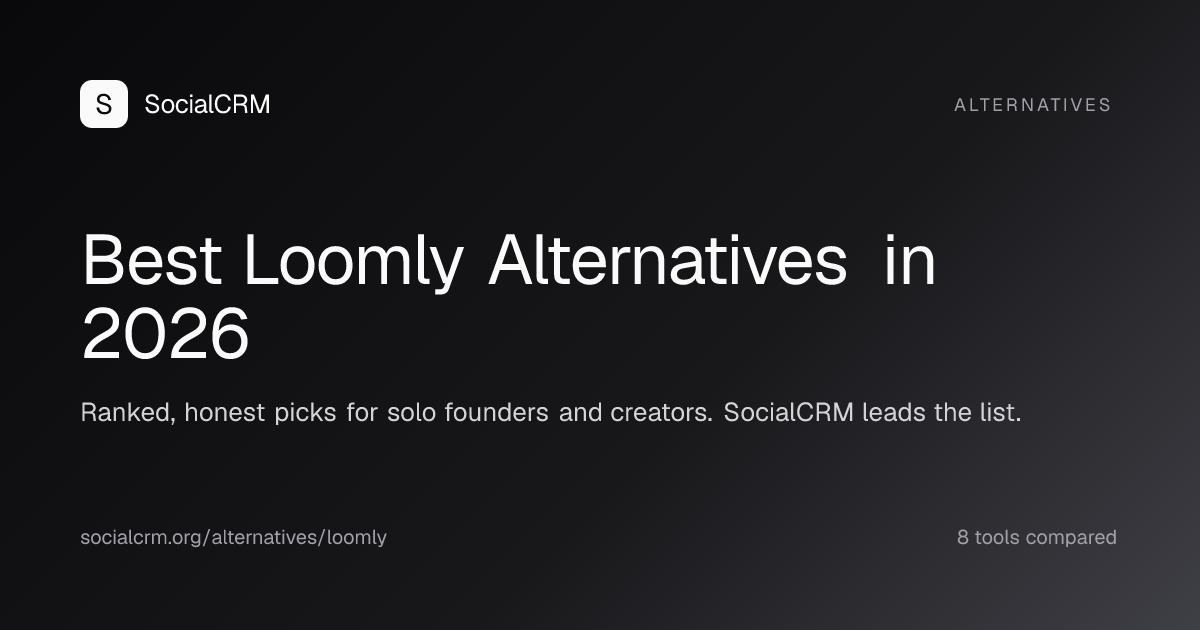 Best Loomly alternatives in 2026, ranked and compared by SocialCRM