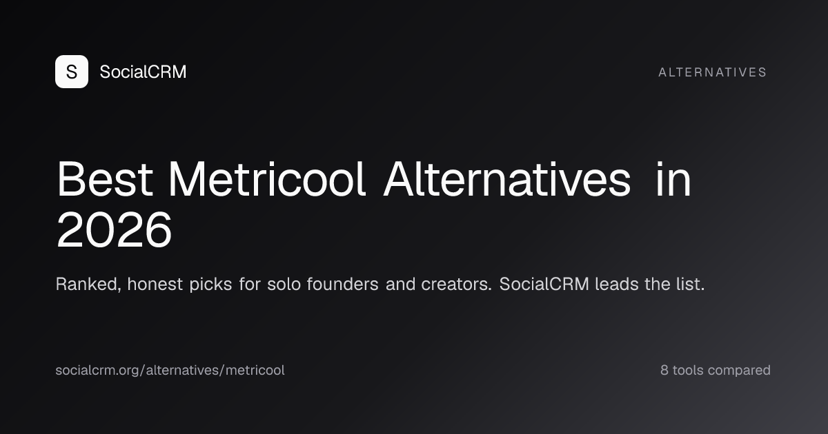 Best Metricool alternatives in 2026, ranked and compared by SocialCRM