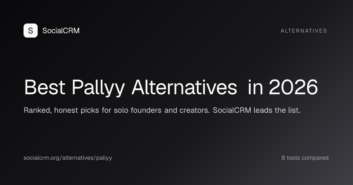 Best Pallyy alternatives in 2026, ranked and compared by SocialCRM