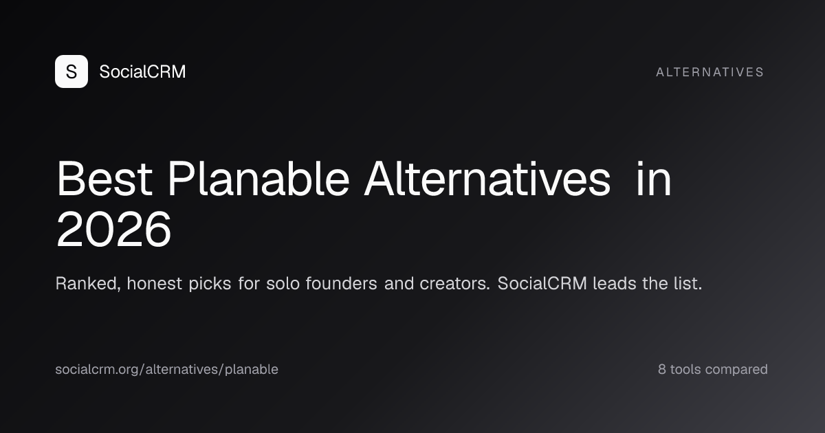 Best Planable alternatives in 2026, ranked and compared by SocialCRM