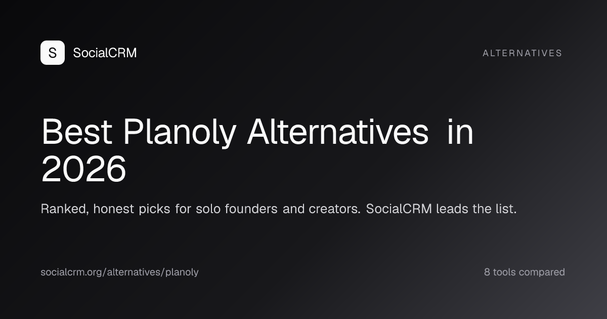 Best Planoly alternatives in 2026, ranked and compared by SocialCRM