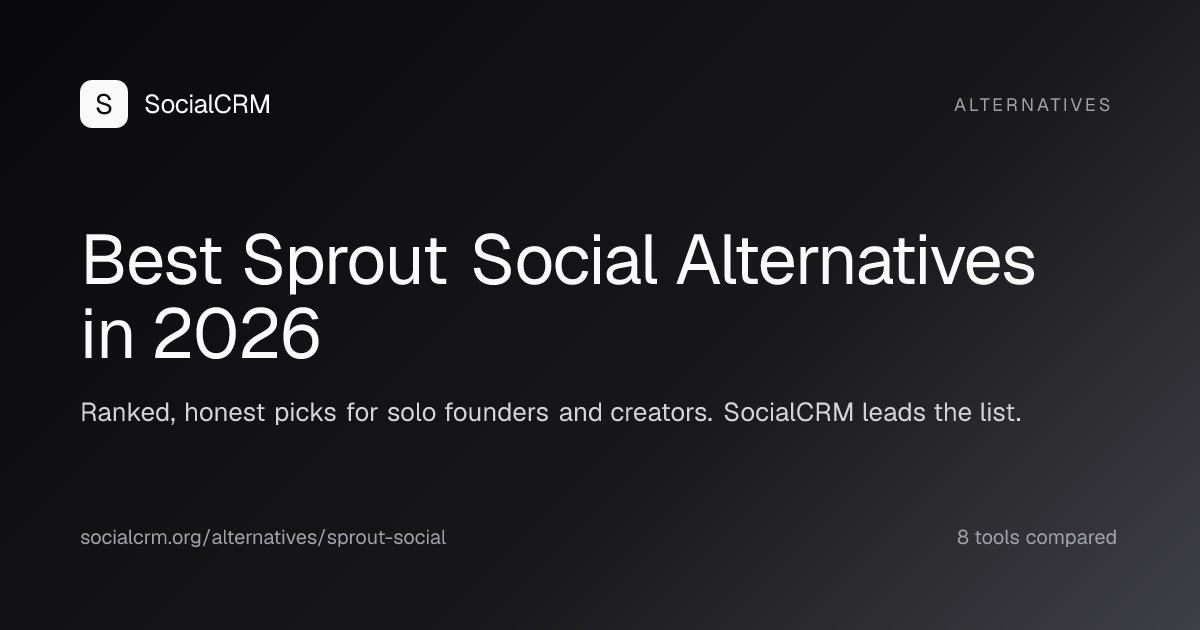 Best Sprout Social alternatives in 2026, ranked and compared by SocialCRM