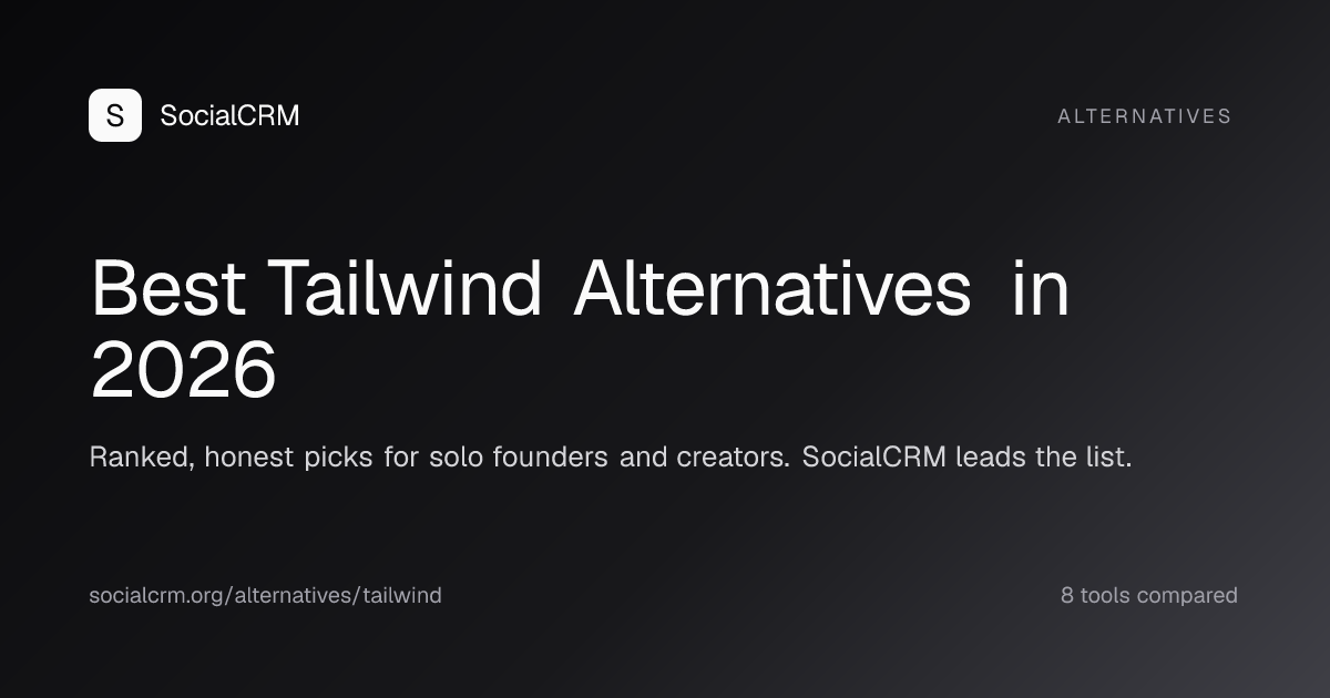 Best Tailwind alternatives in 2026, ranked and compared by SocialCRM